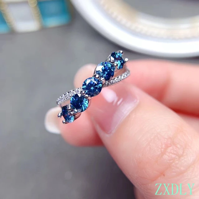 heart shaped blue sapphire and diamond ring