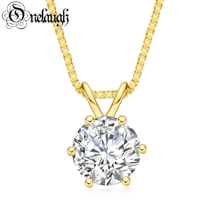 

Onelaugh 1 Carat D Color Moissanite Diamond Pendant Necklace Real 925 Sterling Silver Simulated Engagement Moissanite Necklace