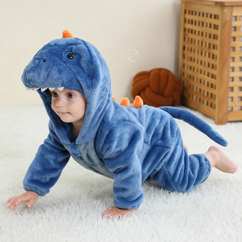 Baby Cartoon Romper Newborn Hooded Infant Clothing Boys Girls Pajamas Animal Onesie Jumpsuit Panda Costumes Flannel Baby Rompers
