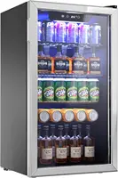 Refrigerator Cooler - 126 Can Mini Fridge with Glass Door for Soda Beer or Wine, Beverage Cooler for Home, Office, Bar with Adju 1