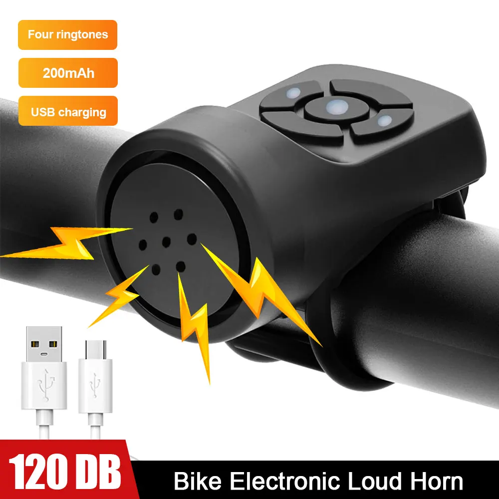 Fahrrad horn USB wiederauf ladbar 4 Arten Klingeltöne elektrische