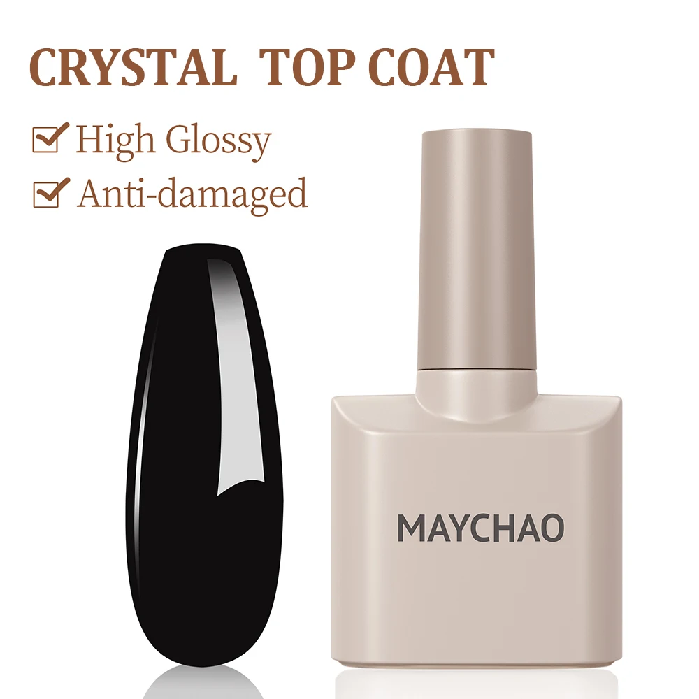 MAYCHAO 12ml No Wipe Top Coat Base Coat Primer UV LED Nail Gel Polish Reinforcement Gel Soak Off Semi Permanent Nail Art Varnish 6