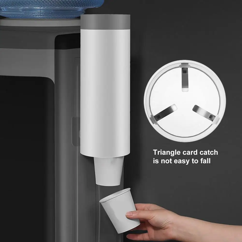 25cm Cup Dispenser Wall Mounted Dustproof Cover Convenient Pull Type Cup Dispenser Holder Organizer For Home Office Restaurant