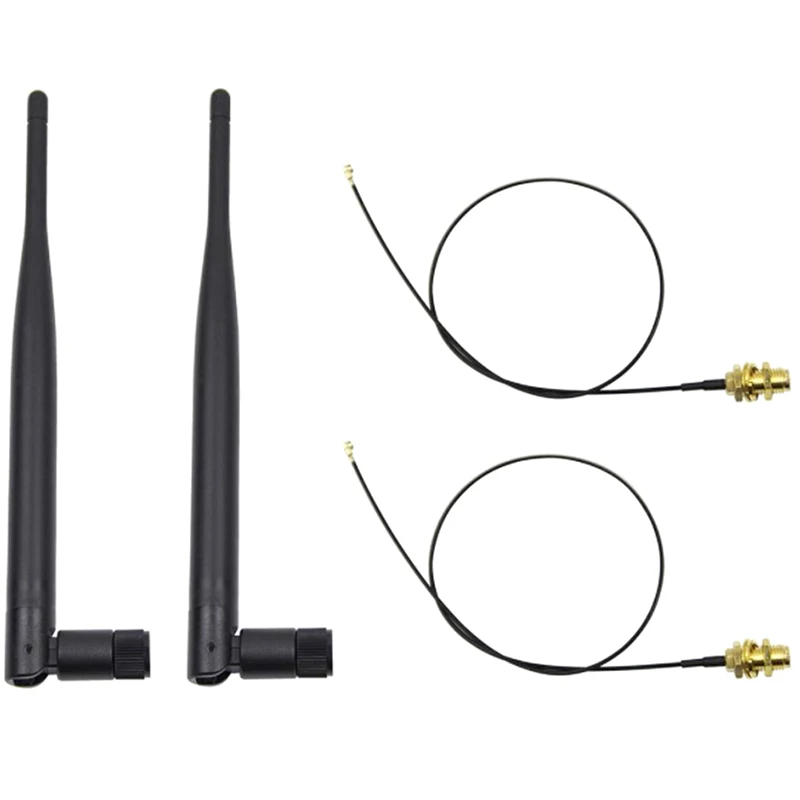 External Wifi Antenna 2.4GHz 5dBi WiFi 2.4g Antenna Aerial RP-SMA Female Wireless Router With Adapter Cable U.FL/IPX Pigtail