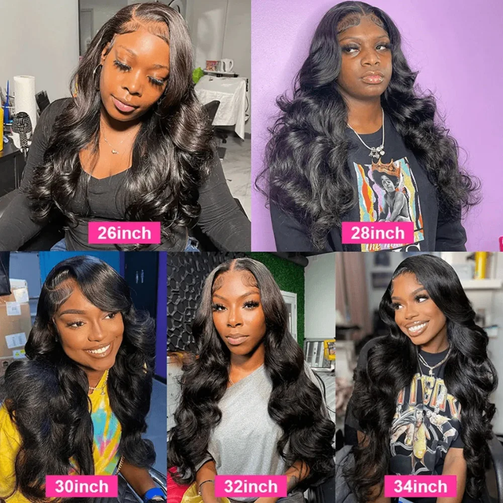 28 Inch Body Wave Lace Front Wigs Human Hair Pre Plucked 13x4 HD Transparent Lace Frontal Body Wave Human Hair Wig for Women