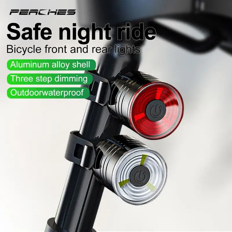 알루미늄 합금 헬멧 미등, 야간 라이딩 경고, MTB 자전거 LED 헤드라이트, 후미등 액세서리, 200 LM