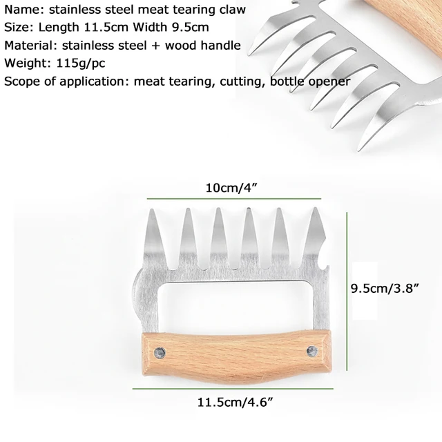 Medve Karmok Barbecue Villa Pull Aprított Sertéshús Shredde Kézi Húsbilincs Sült Bbq Konyhai Accessorie Otthoni Eszköz Húskezelő - Image 5