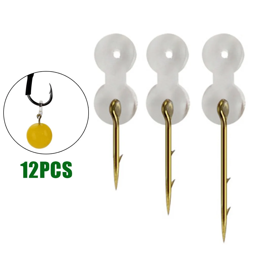 12pc Angeln Köder Sting Boilies Pin-Mais Ronnie Haar Rig Tackle Für Karpfen Angeln Köder Spike Mit Stacheldraht haken Mit Silikon Ring – Detail 1