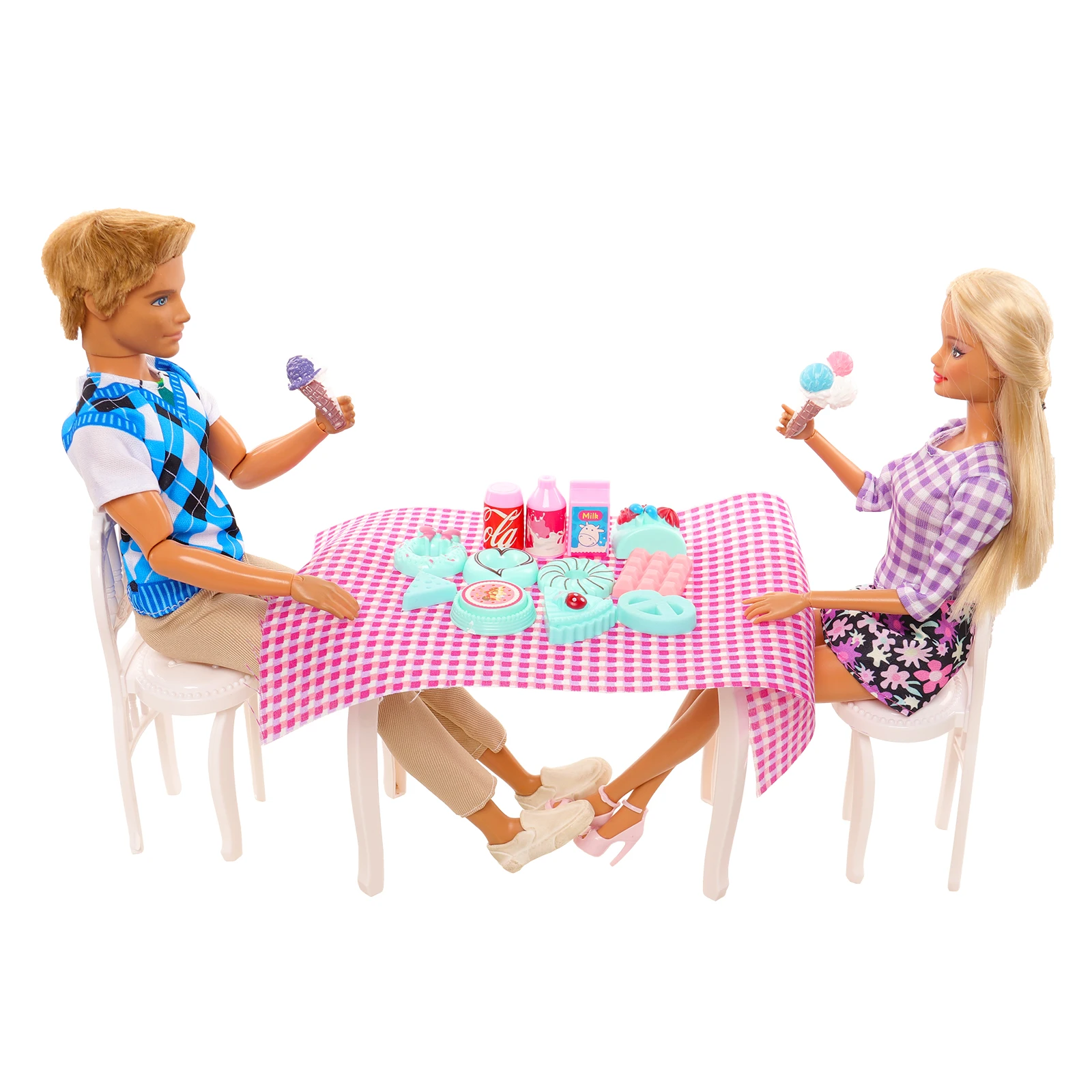 Barwa 33 items jogo de comida para barbie = 9 conjunto de alimentos de  sorvete + 10 conjunto de alimentos de bebidas + 8 conjunto de bolo e  sobremesa + 6 conjunto de sorvete brinquedos