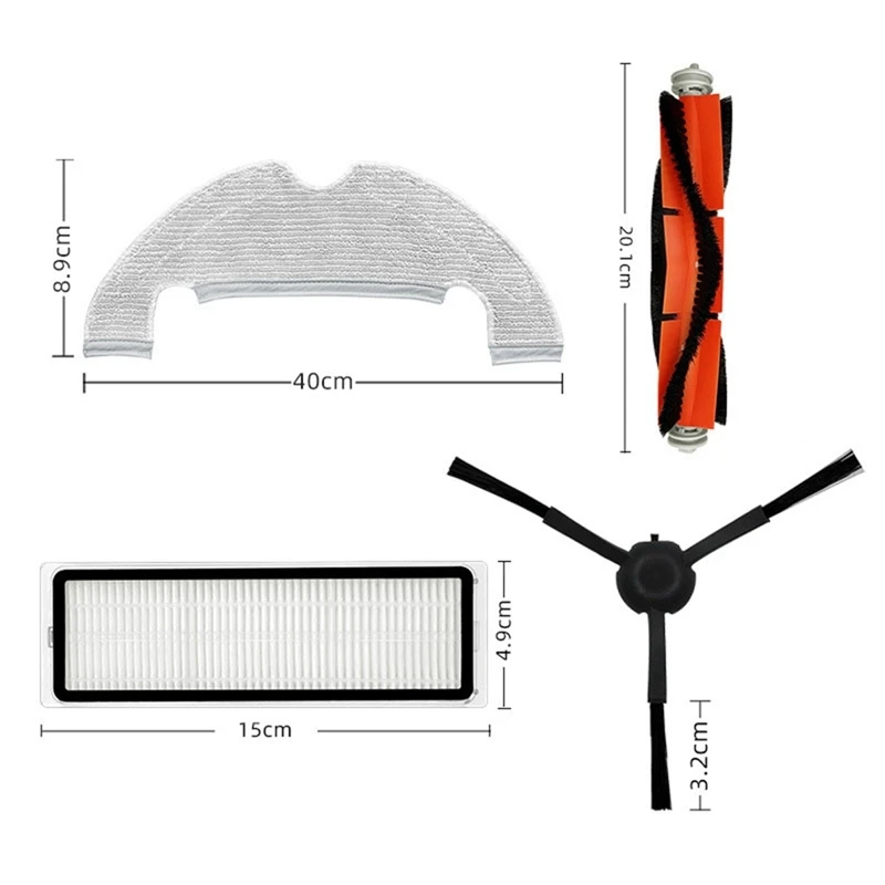 Vacuum Cleaner Accessories Kit For Xiaomi Dreame Bot L10 Plus Z10Pro Hepa Filter  Mop Cloth Main Side Brush Dust Bags Spare Parts