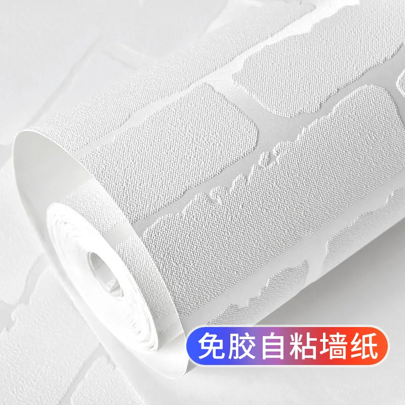 

Non-woven Self-adhesive Wallpaper Cultural Brick White White Brick Pattern Brick Wallpaper Bedroom Decoration