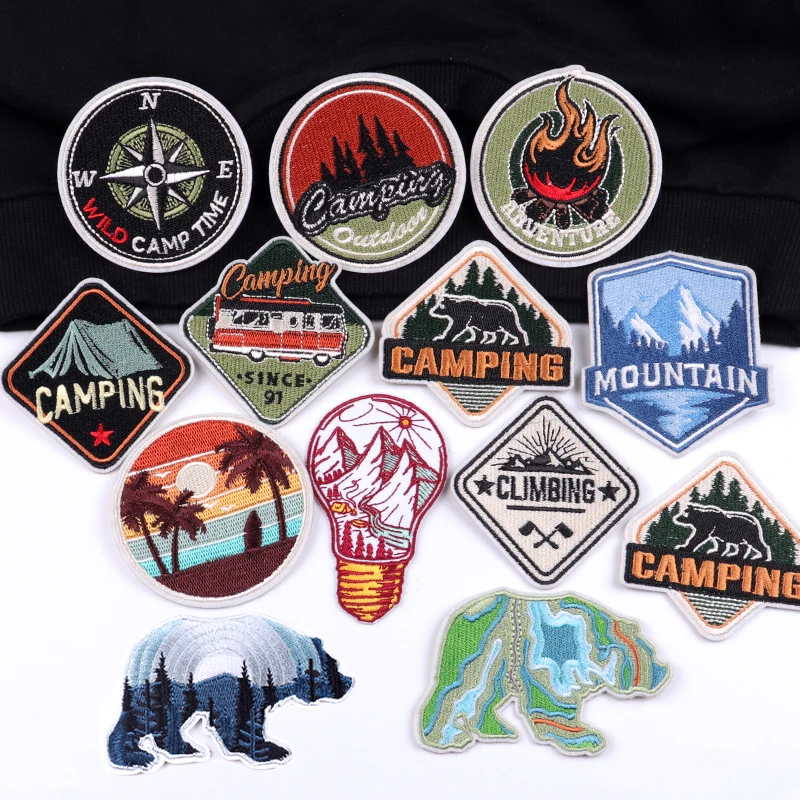 Toppa Ricamata Mammut Toppa Ricamata Ferro-da-Stiro Mammut E Grotta - Souvenir Natura Per Zaino O Giacca, Made In USA Toppe Montagna - Foto 9