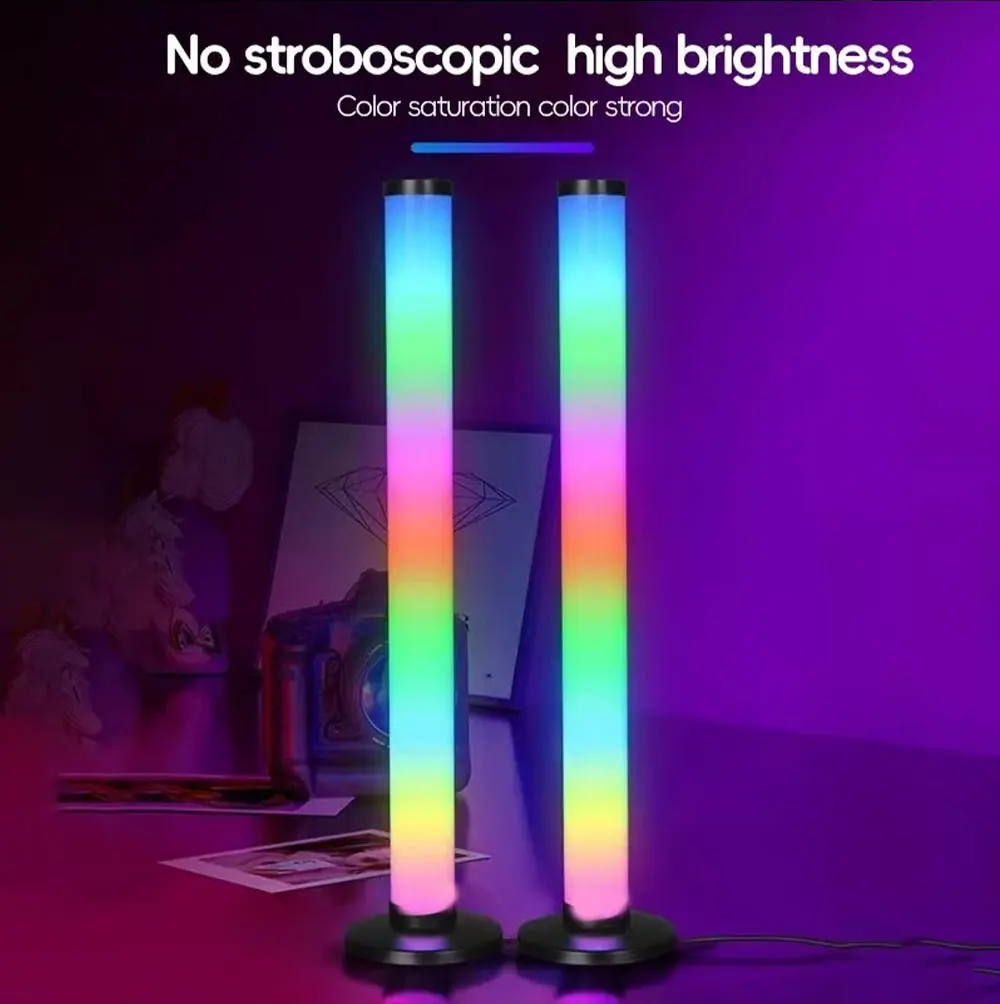 25CM Smart RGB LED Ambient Light Bar USB Powered – Bluetooth App Control, Sound Activated Music Sync Lighting for Gaming PC, Desktop & Party