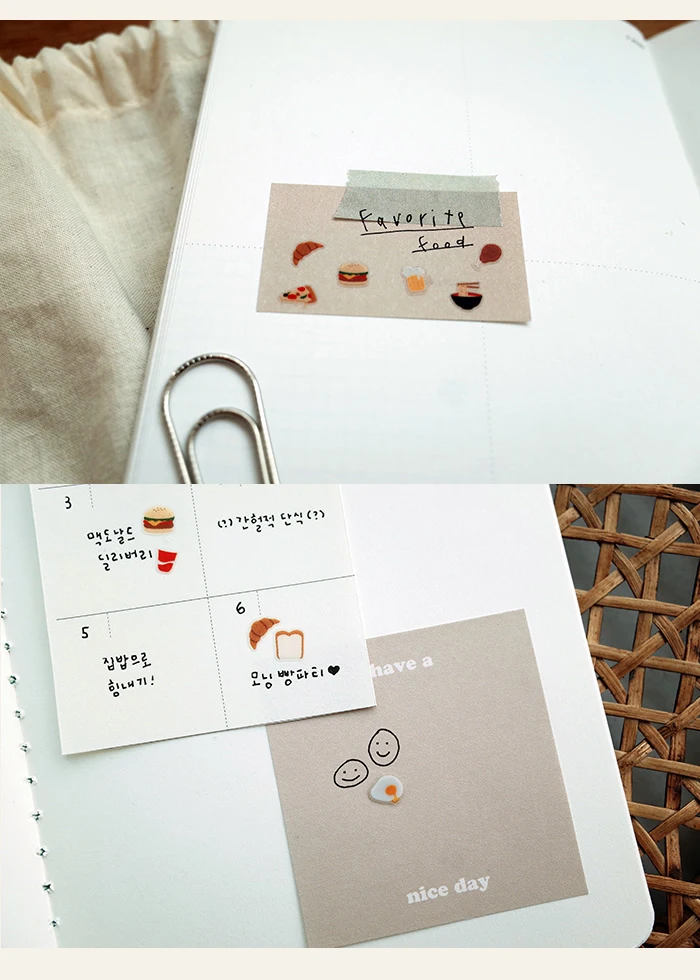 Koreanische Import Suatelier Mini Happy Daily Life Lebensmittel Tiere Aufkleber Scrapbooking Diy Journaling Tagebuch Schreibwaren Aufkleber Schule – Detail 30