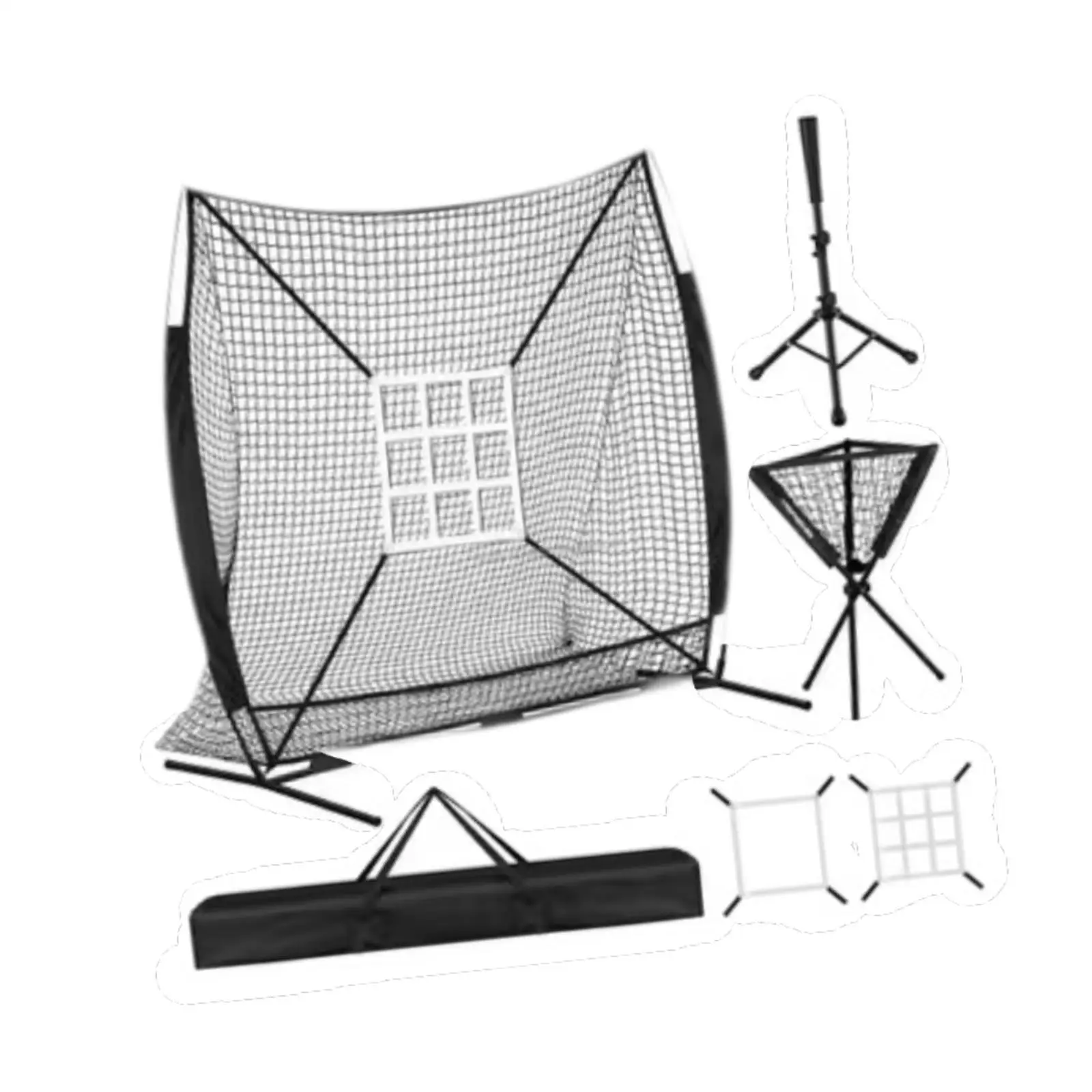 Baseball Softball Net 7x7 Ft Lightweight with Strike Zone, Tee, Baseball Softball Net 7x7 Ft Lightweight with Strike Zone, Tee,