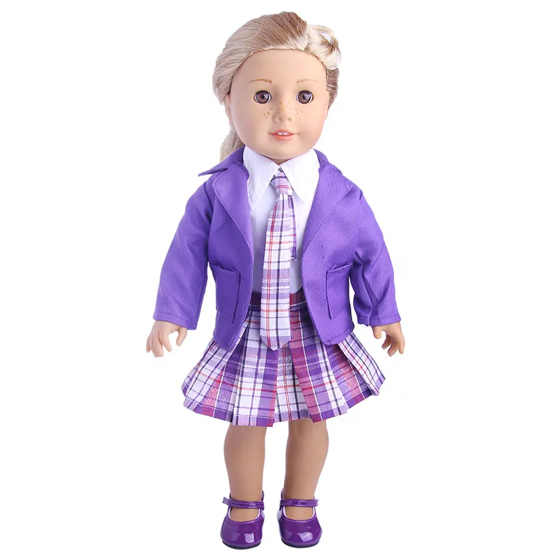 Doll Clothes Purple Series Dsinesy Unicorn Dress Doll Shoes For 18 Inch American&43m Reborn Baby Reborn New Born Doll Girl's Toy 3