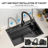 Kitchen Sink Nano 304 Stainless Steel Household Washbasin Sink Large Single Slot With Knife Holder Above Counter/Undermount Sink 6
