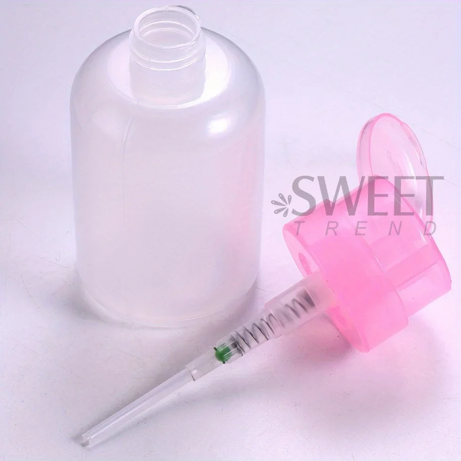 100/200ml Empty Press Pump Dispenser Plastic Lockable Leak-proof Nails Polish Remover Pressed Bottle Makeup Tools Liquid Storage nail polish remover