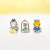 Color Silver 4pcs/Set Ins Colorful Zircon Stud Earrings For Women Party Wedding Jewelry Wholesale 2