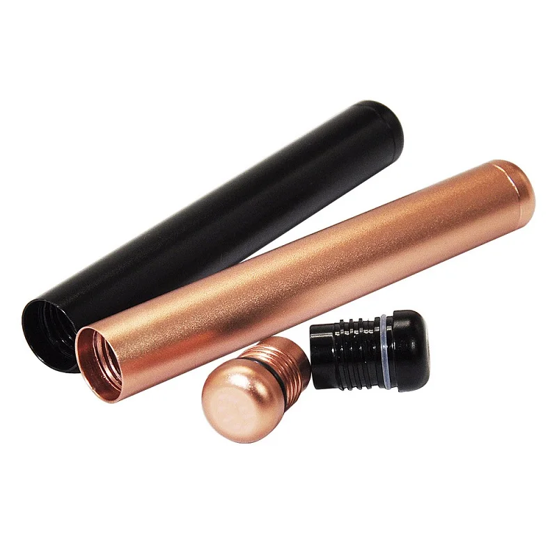 

EVIL SMOKING Aluminum Alloy 110mm Rolling Paper Storage Tube with Cover Moisture and Fall Prevention Horn Tube Tobacco Box Tool