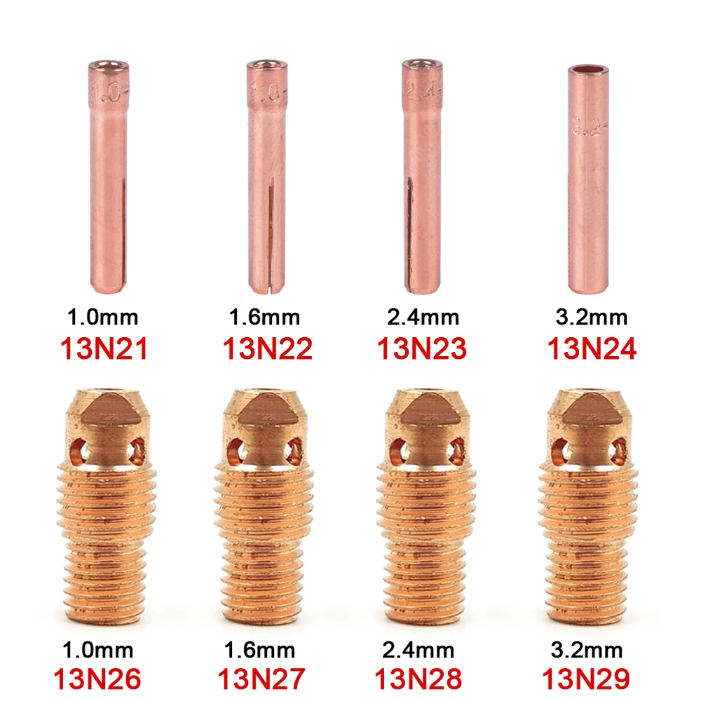 WeldingCity 10-Pack TIG Collet Bodies - 13N29 Size For 1/8" Tungsten (Fits 9/20/25 Torches)