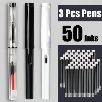 53 pezzi penna stilografica set di inchiostri sostituibili inchiostro nero/blu/rosso EF penne scolastiche forniture per ufficio cancelleria per la scrittura penna calligrafica