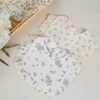 Flower Print Baby Bibs Adjustable Snap Saliva Towel Ruffled Edge Muslin Cotton Burp Cloths Rainbow A Grade Girls Feeding Scarf 4