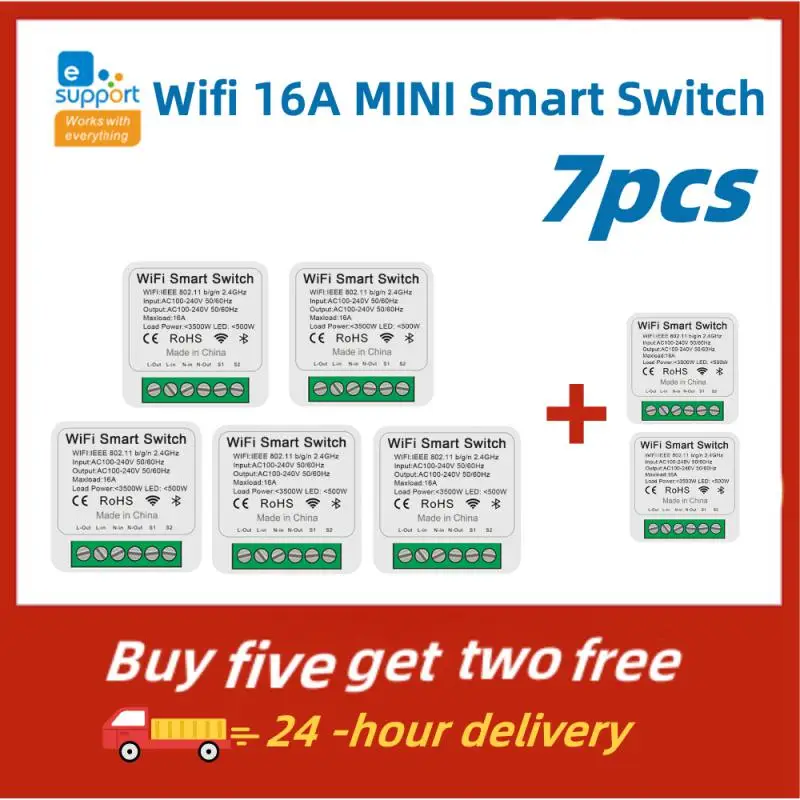 

MINI Smart Switch Wifi 16A Supporte 2-way Control Timer Wireless Switch Mart Home Automation Compatible With Alexa Home