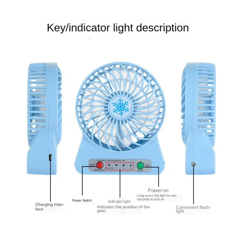 Mini Portable Handheld Fan Rechargeable USB with LED Light Desktop Air Cooler Outdoor Office Small Fan 1200mah Battery mini fan