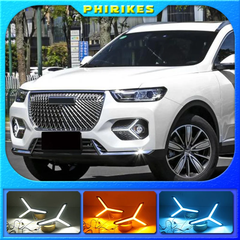 

LED Daytime Running Lights Turn signal DRL Drive Light with fog lamp hole For Great Wall Haval H6 Hover H6 2020 2021