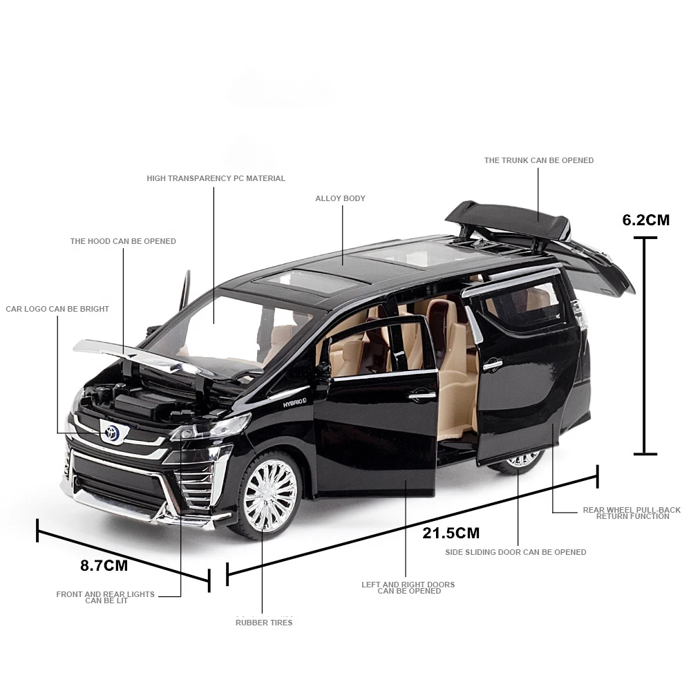 Diecast Alloy Car Toyota Mpv | Toyota Vellfire Car Models