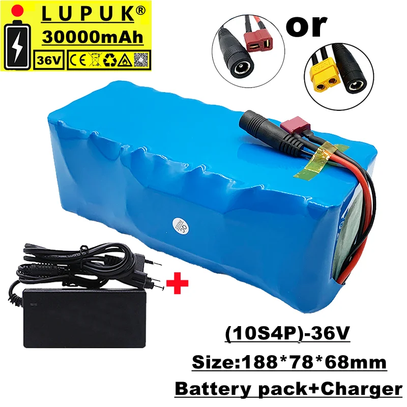 

36V battery pack, 1000 watts,10s4p, 30000mah, suitable for electric bicycles, equipped with integrated BMS +42v charger for sale