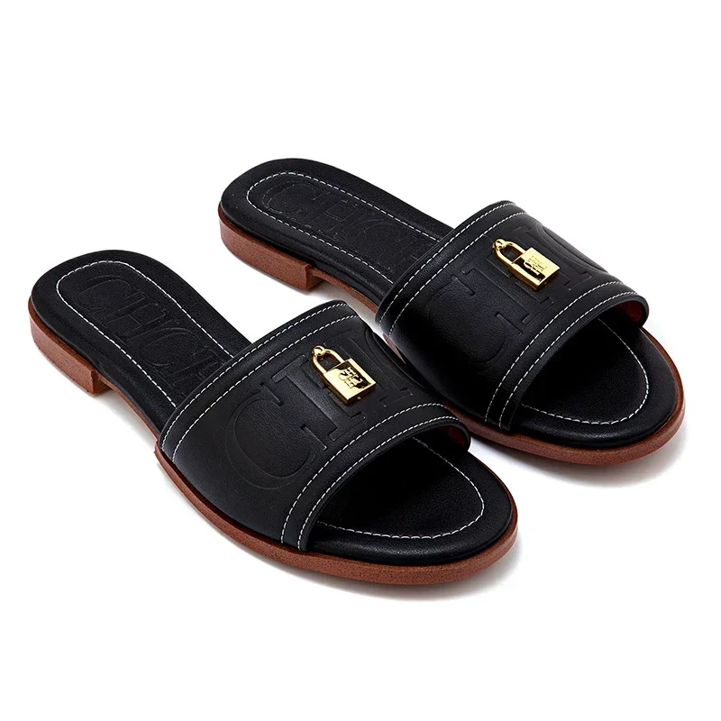 شباشب نسائية كعب منخفض نقش CH