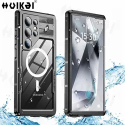 Waterproof 360° Underwater IP68 Certified Shockproof Case with MagSafe Compatibility - Samsung S24 Plus (Black)