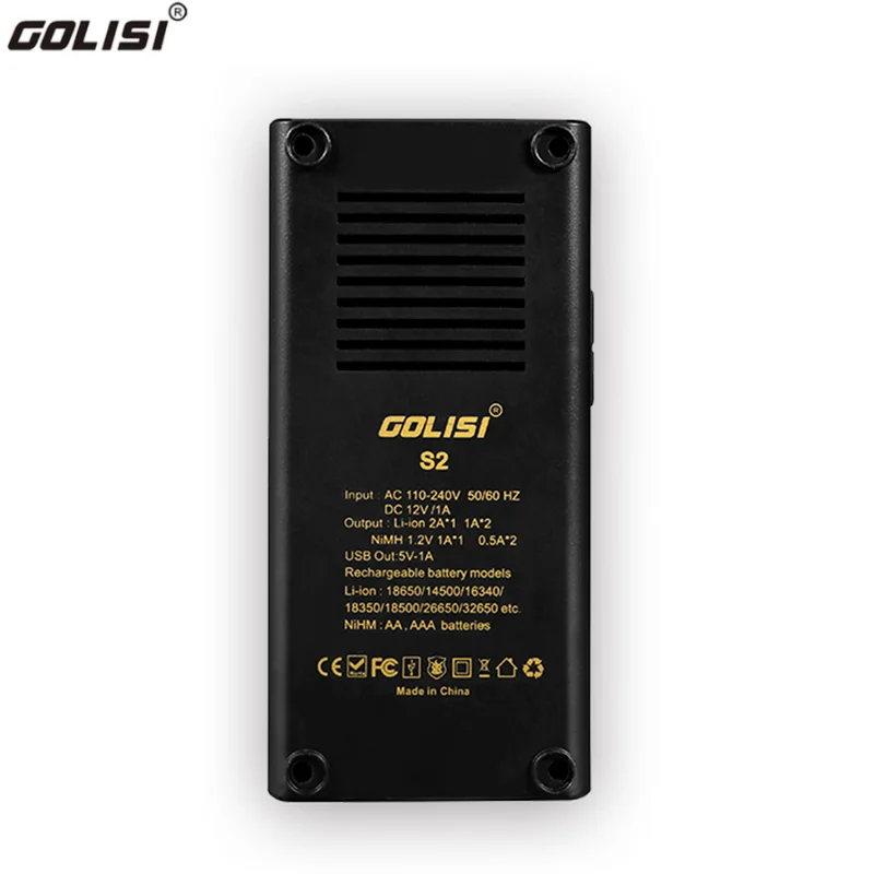 Original Golisi s2 Carregador de Tela Lcd Maior Compatível com 20700 26650 18650 Li-ion Recarregável 2-slots - Image 4
