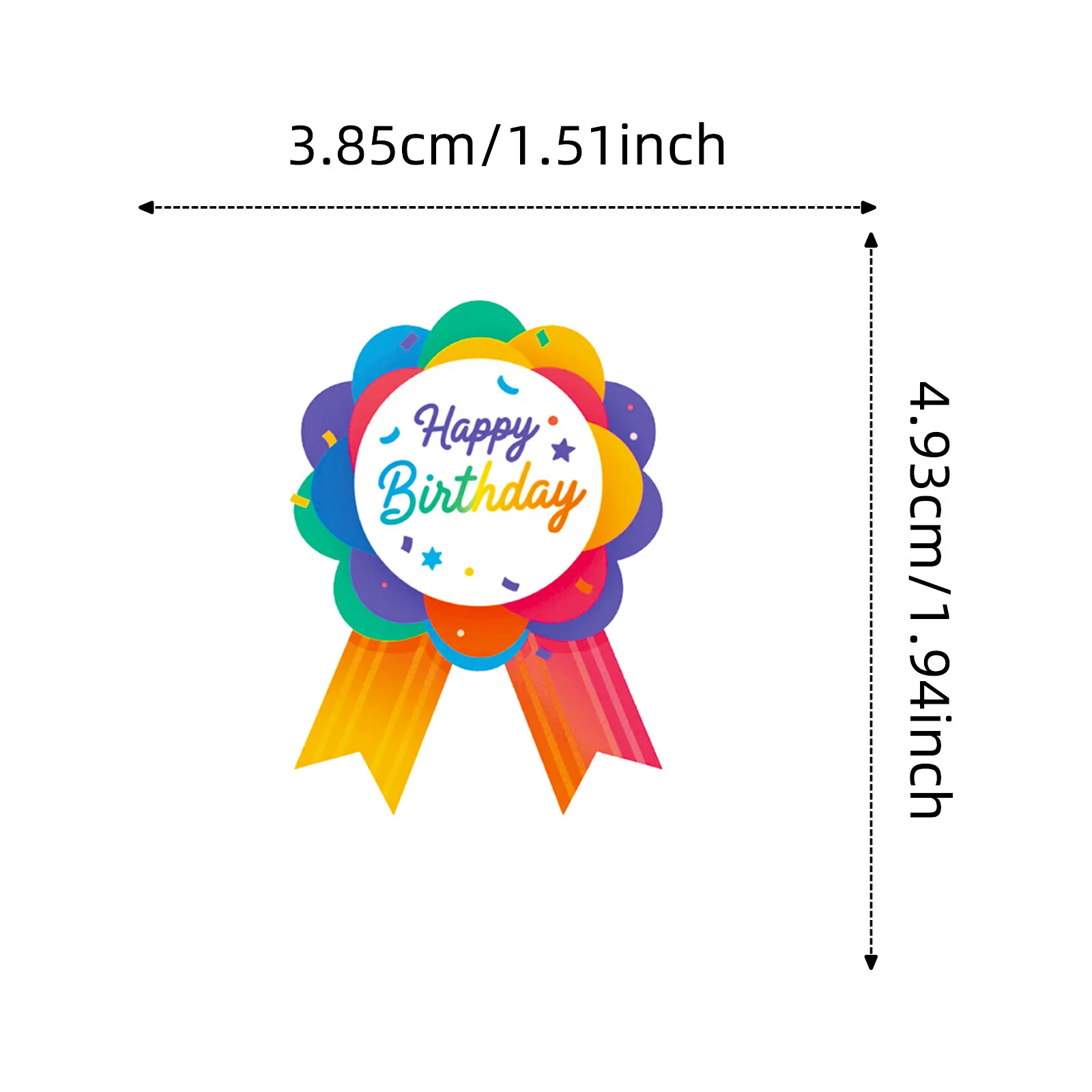 56/112개 해피 버스데이 컬러풀 배지 스티커 파티 장식 보상 서랍, 책상 학교 용품 냉장고 여행가방 책상용