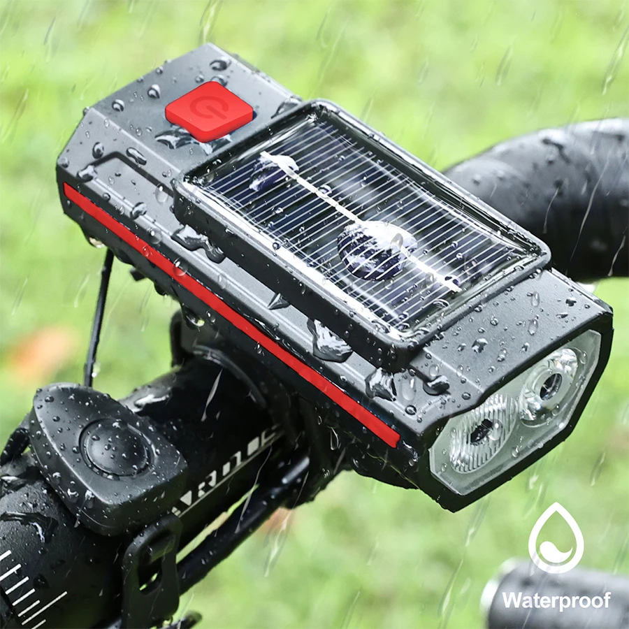 Lampe Frontale Vélo Rechargeable USB – Étanche Avec Klaxon – Sécurité Nocturne