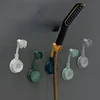 360° Shower Head Holder Adjustable Self-Adhesive Showerhead Bracket Wall Mount with Hooks Stand SPA Bathroom Universal ABS 1pc 2