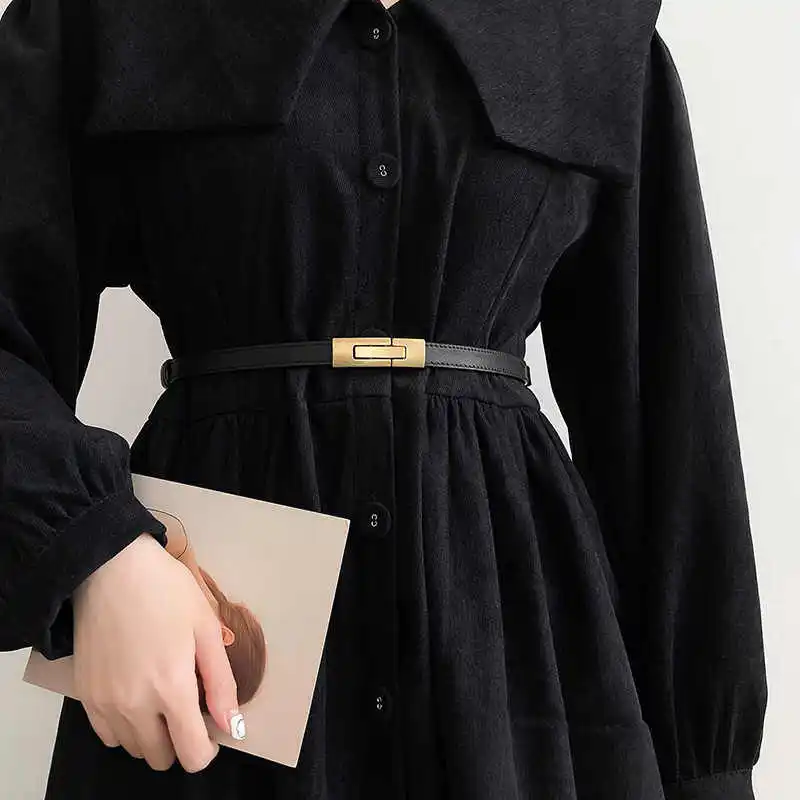 1pcs Women's Decorative Dress Shirt Sweater Summer Korean New Adjustable Slim Waist Belt Genuine Leather Belt Suitable for Daily