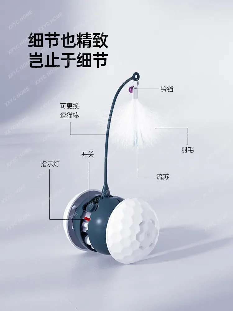 Electric Funny Cat Automatic Cat Pole Toy Intelligent Kitty Toy Ball