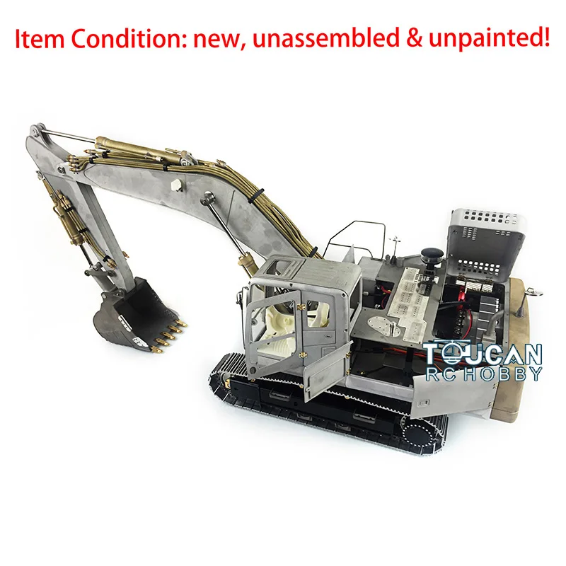 KIT LESU PC360 AC360 RC Hydraulic Excavator 1/14 Remote Control Earth Digger Model Unpainted Kits Vehicle with Light System ESC 3