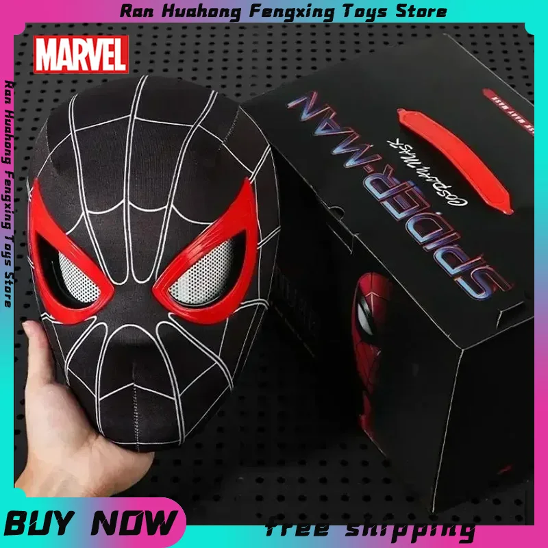 

New Spiderman No Way Home Headgear Cosplay Moving Eyes Mask Spider Man 1:1 Remote Control Elastic Mask For Adults Kids Gift Toys