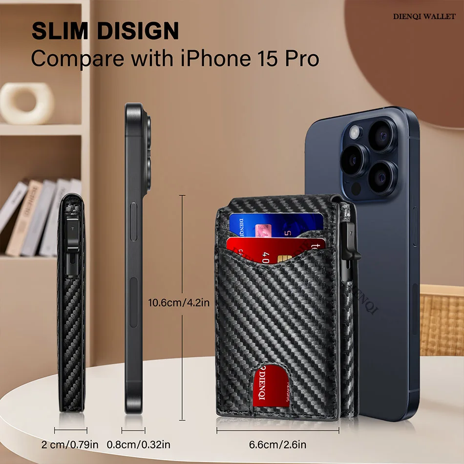 Rfid Slim Thin Mini Men Wallets Money Bag Anti Theft Credit Card Holder Wallet Minimalist Carbon Fiber Cardholder Purse Carteras 5
