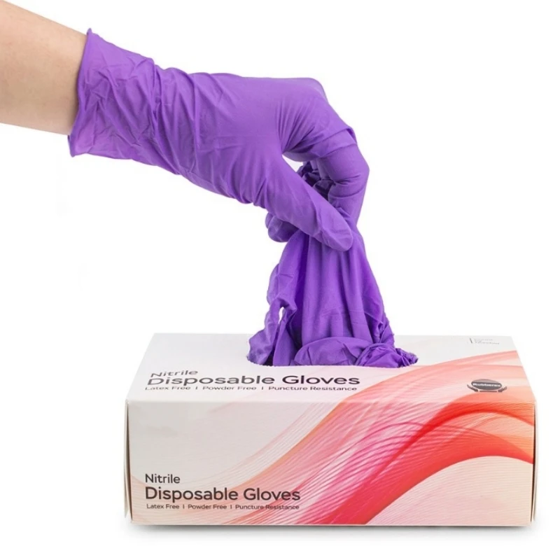 20/50/100PCS Purple Nitrile Disposable Gloves 5Mil Thick Industrial Cleaning Gloves Latex Free Cooking Kitchen Mechanic Gloves