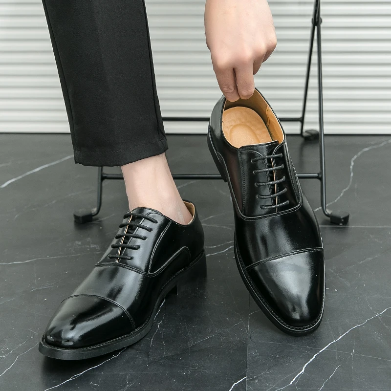 Man Split Leather Shoes Rubber Sole EXTRA Size 38 39 40 41 42 43 44 45 48 Man Business Office Male Dress Lether Shoes