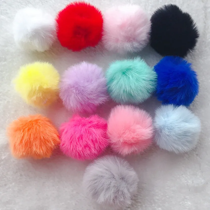 5 stücke flauschige weiche Pompon Plüsch Pompons Plüsch Bälle 3cm DIY Pom Poms Ball gefälschte Furball DIY Schmuck Keychan machen – Detail 6