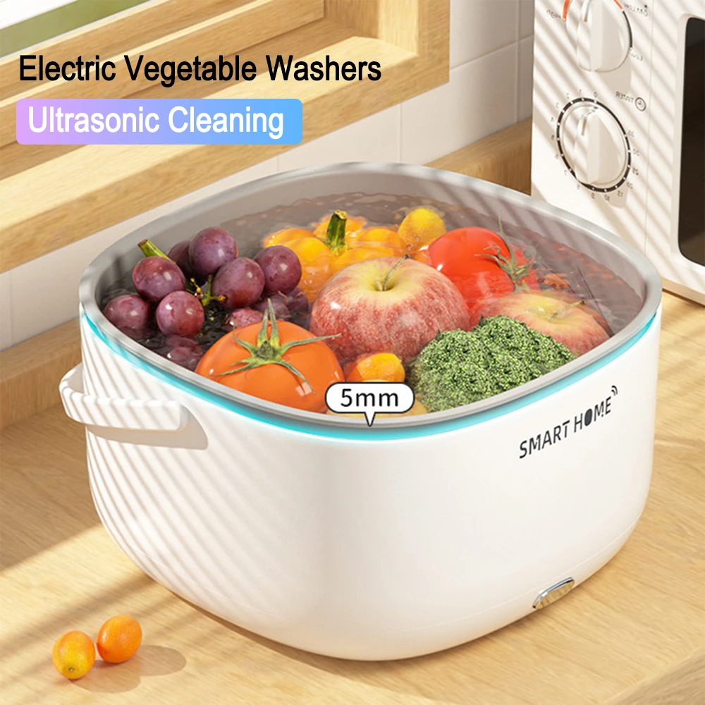 Ultrasound Vegetable Washing Machine with Handle Food Grains Purifie Basket Batteries Powered Kitchen Gadgets for Fruits Bottles basket storage wicker woven picnic flower willow baskets with for bread fruit handles handheld flowers kitchen vegetable easter