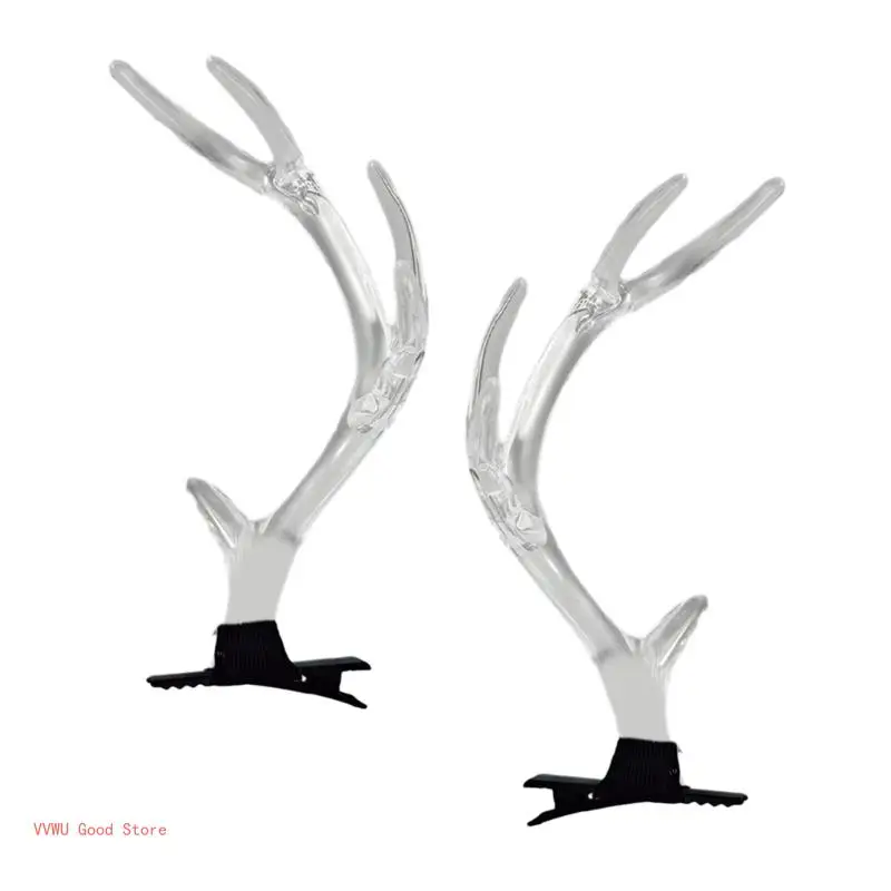 2PCS schöne Haarspange klar Weihnachten Geweih Haarspangen Haarspange – Detail 3