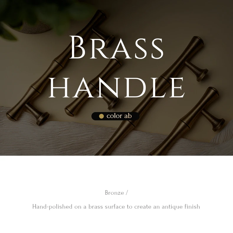 antique brass bamboo cabinet handle for kitchen drawer