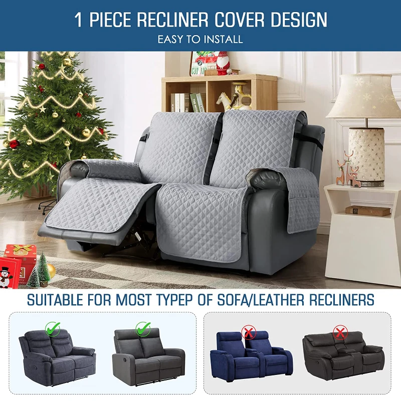 2 Seat Non-Slip Recliner Chair Cover Sofa Slipcover Reversible Pet Cover Protector Couch chair cover sofa cover furniture cover
